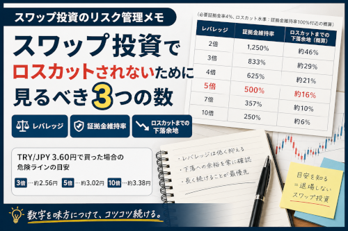 スワップ投資でロスカットされないために意識しておきたい3つの数3つの数字