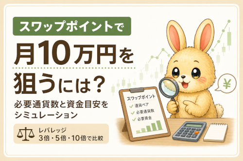 スワップポイントで月10万円を狙うには？必要通貨数と資金目安をシミュレーション