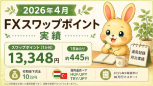 2026年4月のFXスワップポイント実績｜月1万円以上