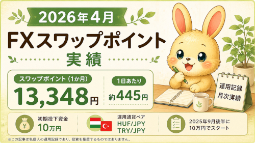 2026年4月のFXスワップポイント実績｜月1万円以上
