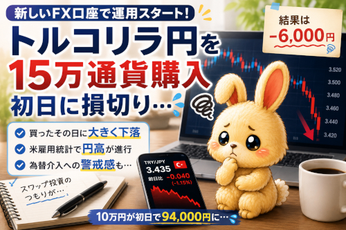FX口座開設後にトルコリラ円を買って即損切り｜10万円運用で6,000円失敗した話