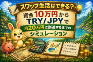 【スワップ生活はできる？】資金10万円からTRY/JPYで月20万円に到達するまでのシミュレーション